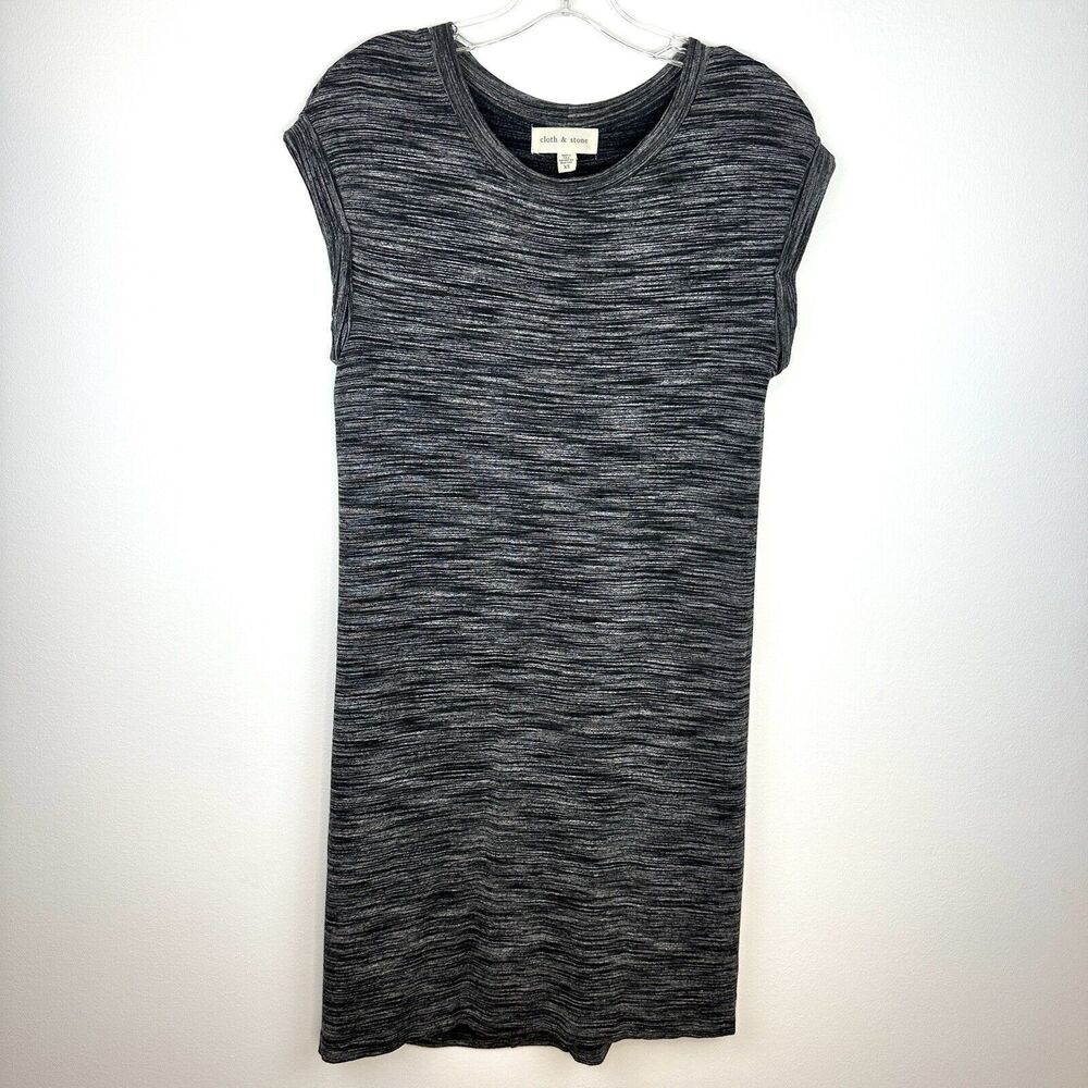 Anthropologie Cloth and Stone Black & Grey Shift Dress XS